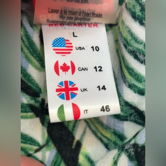 Red Carter Anthropologie Flowy Ruffle Tiered beach coverup dress, palm tree - Picture 11 of 12